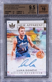 2018-19 Panini Court Kings "Heir Apparent Autographs" #7 Luka Doncic Signed Rookie Card (#083/199) - BGS GEM MINT 9.5/BGS 10